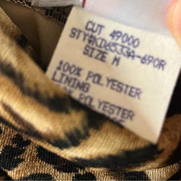 Vintage La Belle Drape Neck Animal Leopard Print Midi Size Medium New - Picture 5 of 8